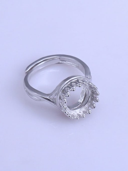Supply 925 Sterling Silver 18K White Gold Plated Round Ring Setting Stone size: 10*10mm 2