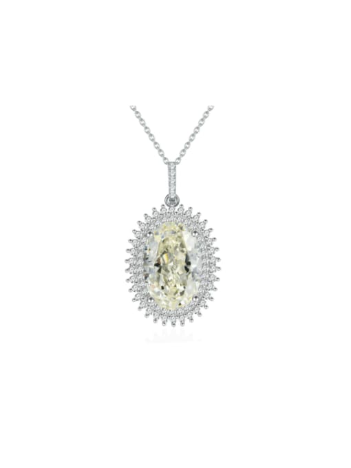 White G Yellow 25A 925 Sterling Silver High Carbon Diamond Geometric Luxury Necklace