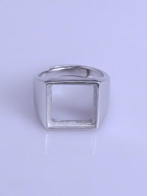 Supply 925 Sterling Silver 18K White Gold Plated Square Ring Setting Stone size: 13*13mm 0
