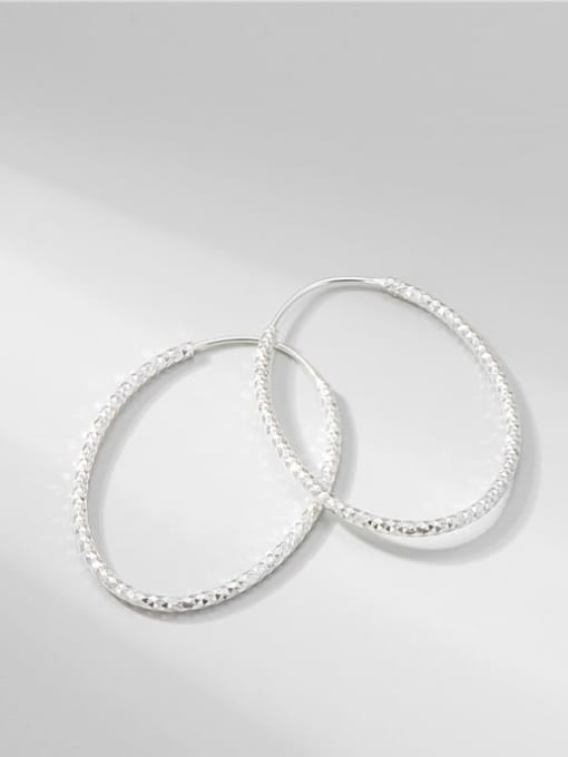 Sparkling Earrings 925 Sterling Silver Oval Minimalist Hoop Earring