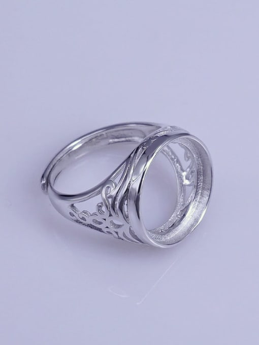 Supply 925 Sterling Silver 18K White Gold Plated Geometric Ring Setting Stone size: 15*15mm 2