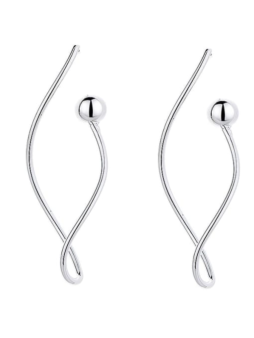 118r white gold (about 2.5G) 925 Sterling Silver Geometric Trend Threader Earring