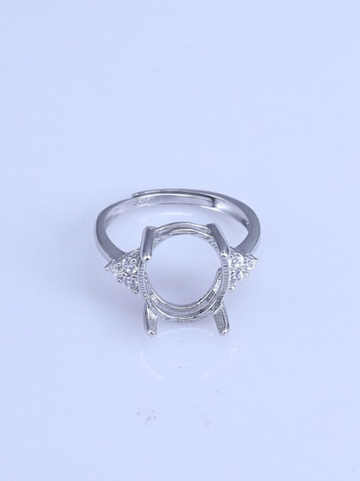Supply 925 Sterling Silver 18K White Gold Plated Geometric Ring Setting Stone size: 5*7 6*8 7*9 8*10 9*11 10*12 11*13 12*16 13*