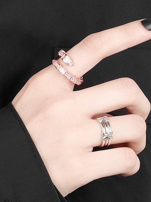 PNJ-Silver 925 Sterling Silver Geometric Minimalist Stackable Ring 1
