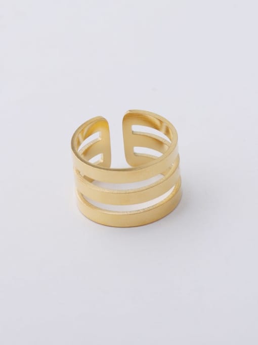 golden Stainless steel Multi-layer hollow U-shaped Minimalist Band Ring
