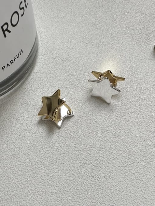 ARTTI 925 Sterling Silver Pentagram Minimalist Huggie Earring 3