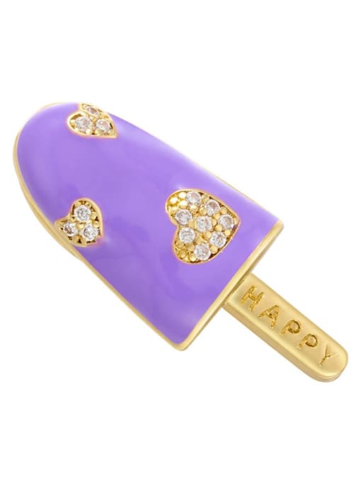 purple Micro-inlaid popsicle color drip oil ice cream ice cream love pendant