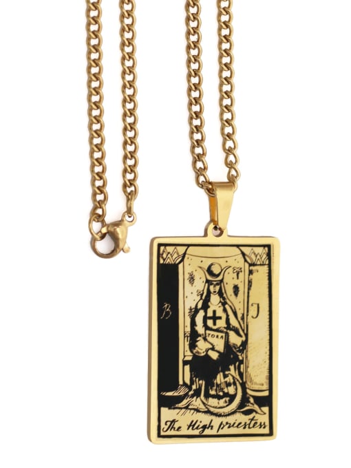 M&J The High Priestess's Tarot hip hop stainless steel titanium steel necklace 2