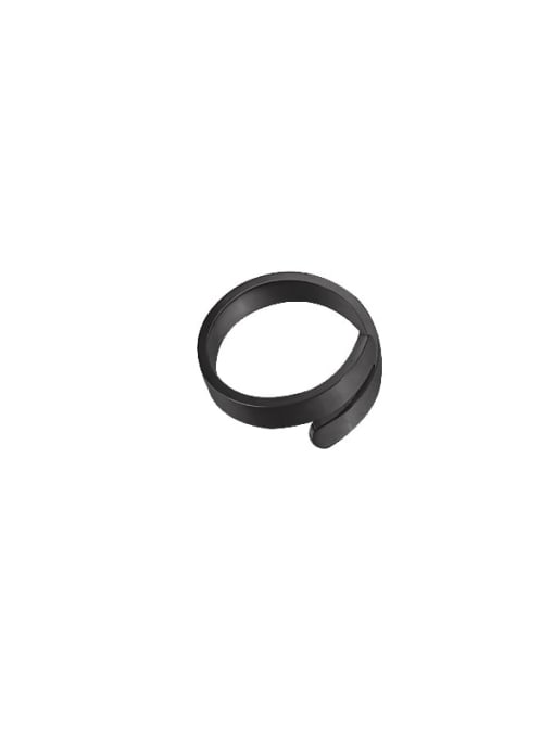 black Stainless steel Geometric Minimalist Band Ring