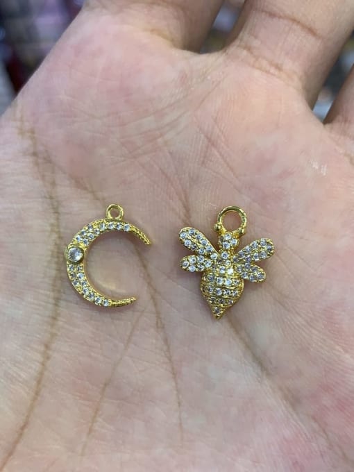 Golden White Diamond Copper Fancy Bee Pendant