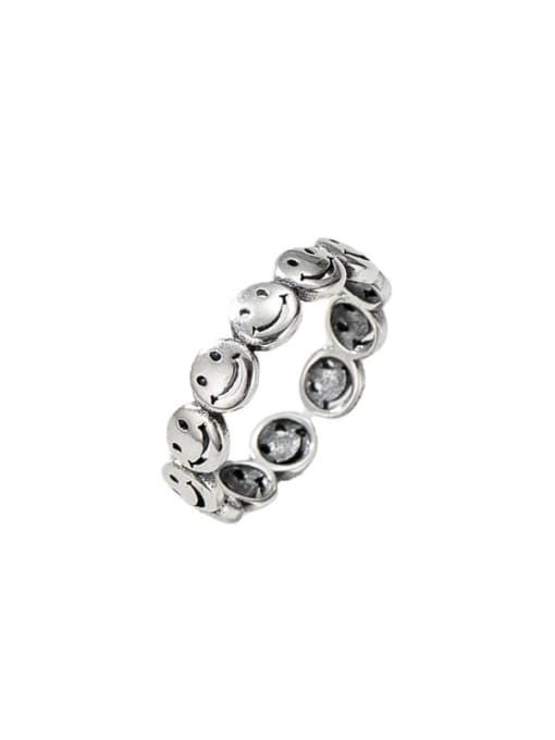 ARTTI 925 Sterling Silver Smiley Vintage Band Ring 2