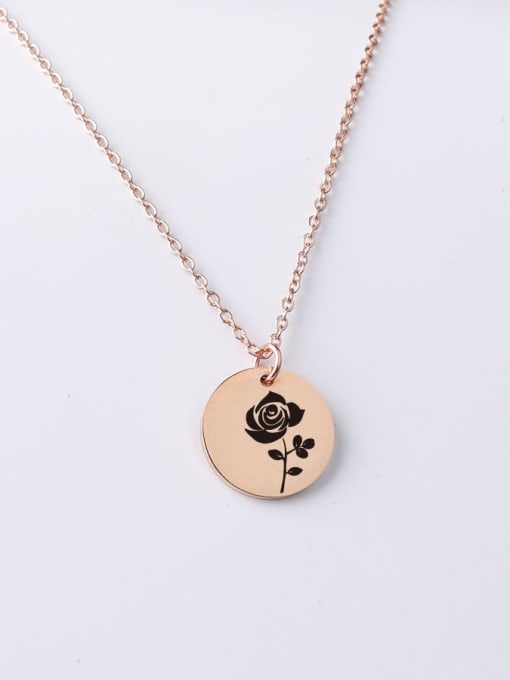 Rose gold yp001 16 20mm Stainless steel Round Minimalist Necklace