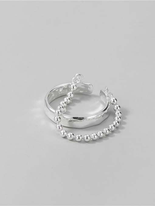 ARTTI 925 Sterling Silver Bead Geometric Minimalist Stackable Ring 3
