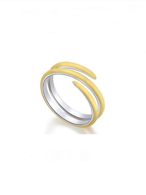 Platinum yellow AY120215 925 Sterling Silver Enamel Geometric Minimalist Stackable Ring