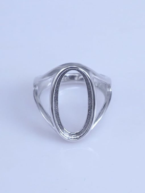 Supply 925 Sterling Silver 18K White Gold Plated Geometric Ring Setting Stone size: 10*20mm