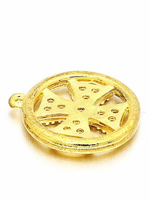 golden Round Cross Pendant Accessories