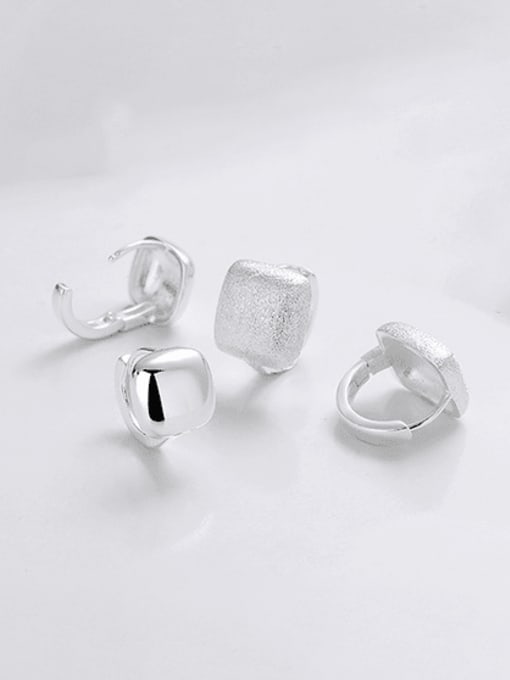 TAIS 925 Sterling Silver Square Dainty Stud Earring 1