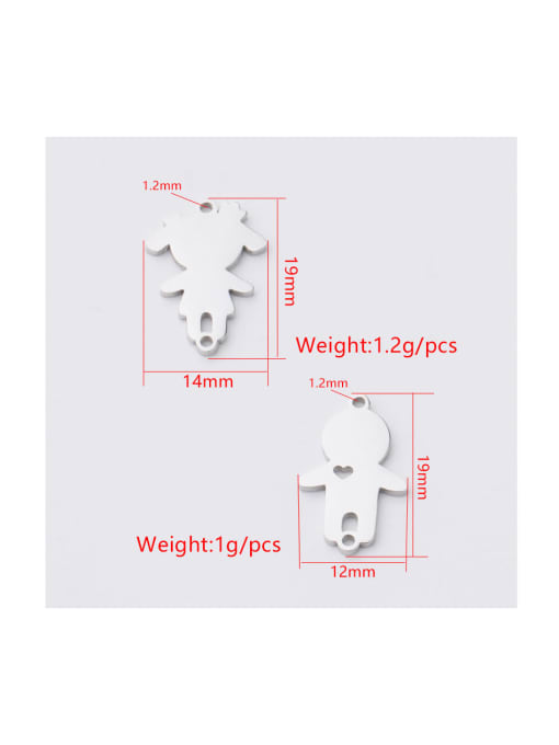 MEN PO Stainless steel creative boy and girl pendant Connectors 1