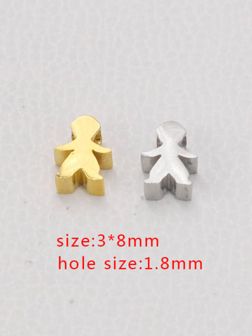 MEN PO Stainless steel mirror polished figure little girl small hole beads DIY bracelet jewelry accessories 2