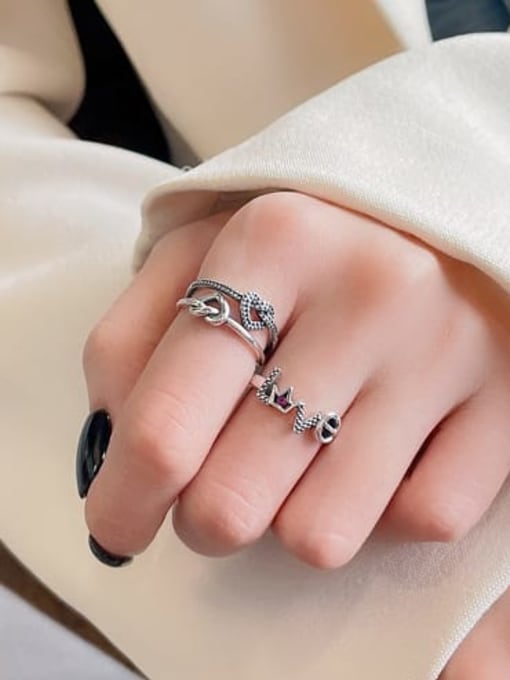 TAIS 925 Sterling Silver Letter Love Heart Vintage Ring 1