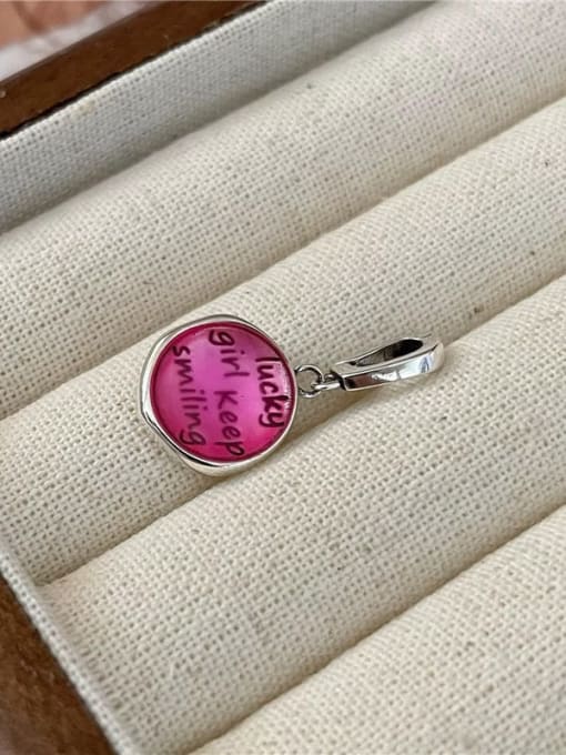 Pink 925 Sterling Silver Round Vintage Pendant