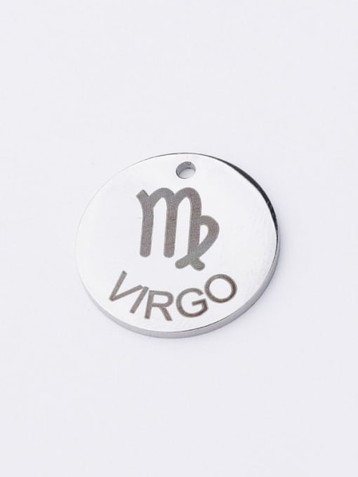 Virgo Stainless steel Laser Lettering 12 constellations Single hole DIY jewelry accessories