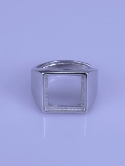 Supply 925 Sterling Silver 18K White Gold Plated Square Ring Setting Stone size: 12*12mm 0