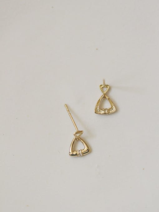 ZEMI 925 Sterling Silver Cubic Zirconia Triangle Dainty Drop Earring 2