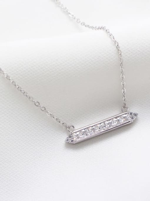 ACEE 925 Sterling Silver Cubic Zirconia Geometric Minimalist Necklace 2