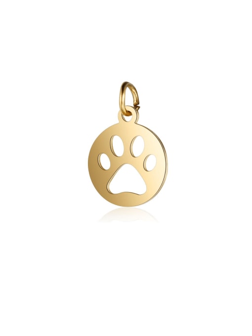 MEN PO Stainless steel Hollow dog paw polished small pendant with ring 0