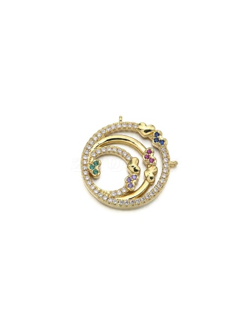 KOKO copper Concentric circle small heart micro-set pendant