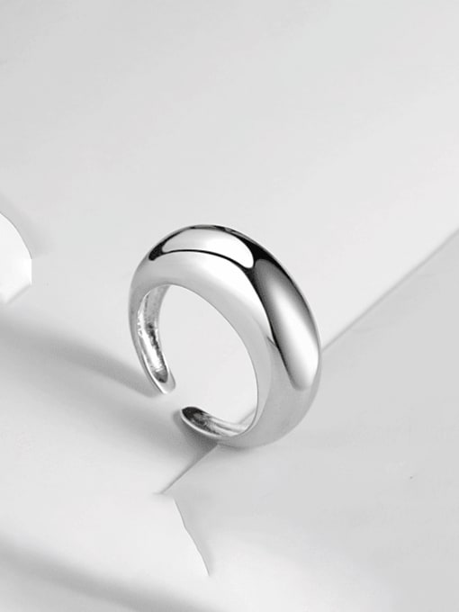 PNJ-Silver 925 Sterling Silver Geometric Minimalist Band Ring 2