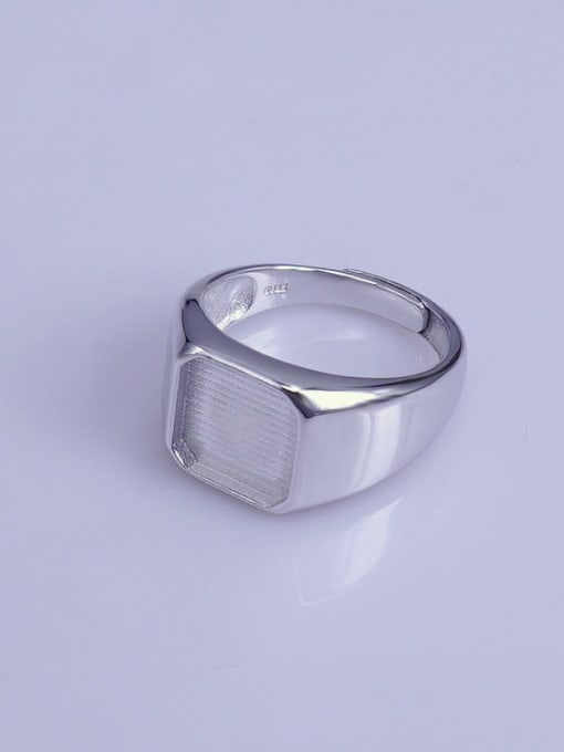 Supply 925 Sterling Silver 18K White Gold Plated Geometric Ring Setting Stone size: 11*11mm 1