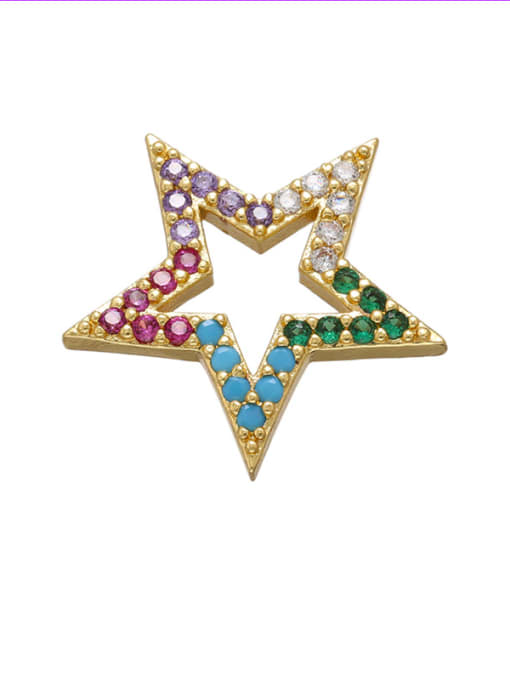 KOKO Brass Diamond Gold Plated Five-pointed Star Pendant 2