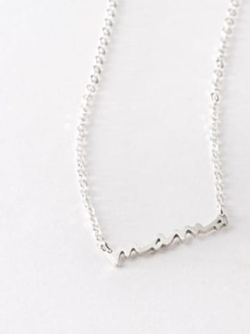 Platinum 925 Sterling Silver Letter Minimalist Necklace