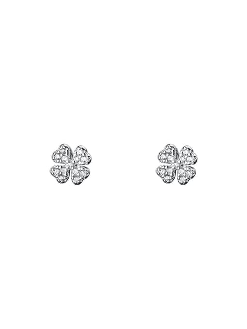 YUANFAN 925 Sterling Silver Flower Minimalist Stud Earring 0