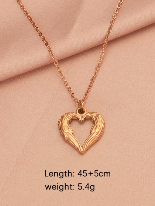Rose Gold Large LT001MP696 Stainless steel Heart Minimalist Necklace