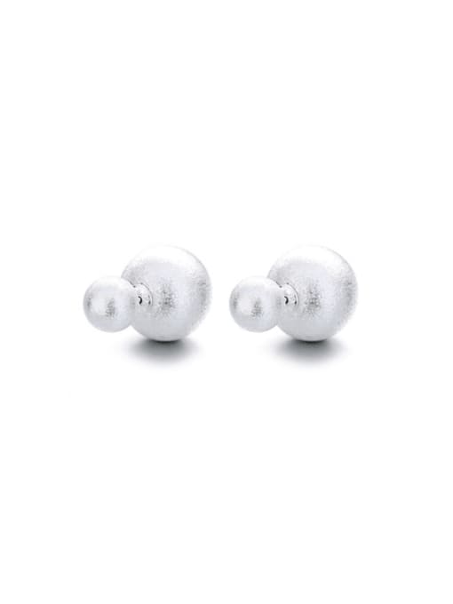 282RM approximately 7.3g 925 Sterling Silver Round Minimalist Stud Earring