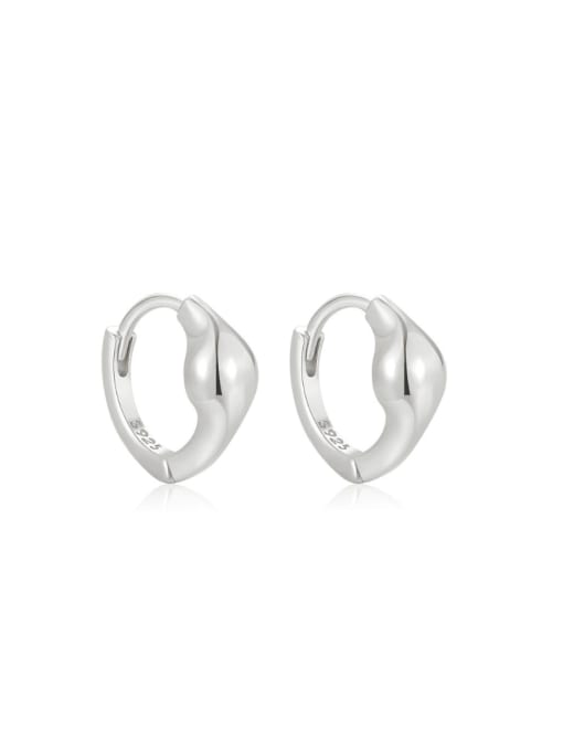 Platinum 1 Brass Geometric Minimalist Huggie Earring