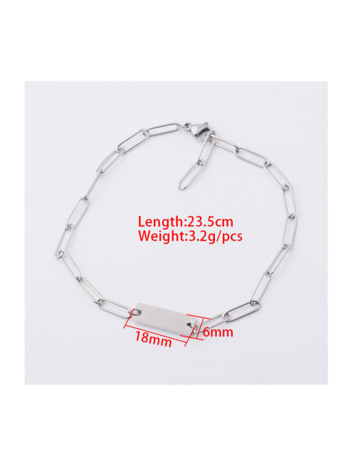 MEN PO Stainless steel Geometric Minimalist Link Bracelet 2