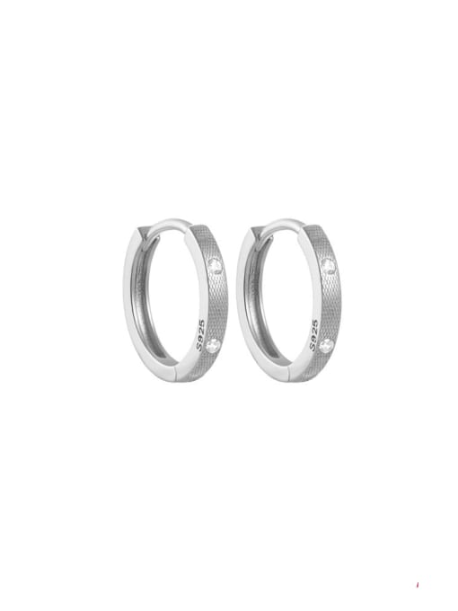 White gold 10mm 925 Sterling Silver Geometric Minimalist Huggie Earring