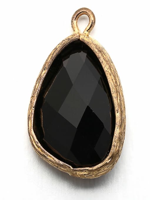 Black Diamond Brass Microset Large Fancy Colored Diamond Necklace Pendant