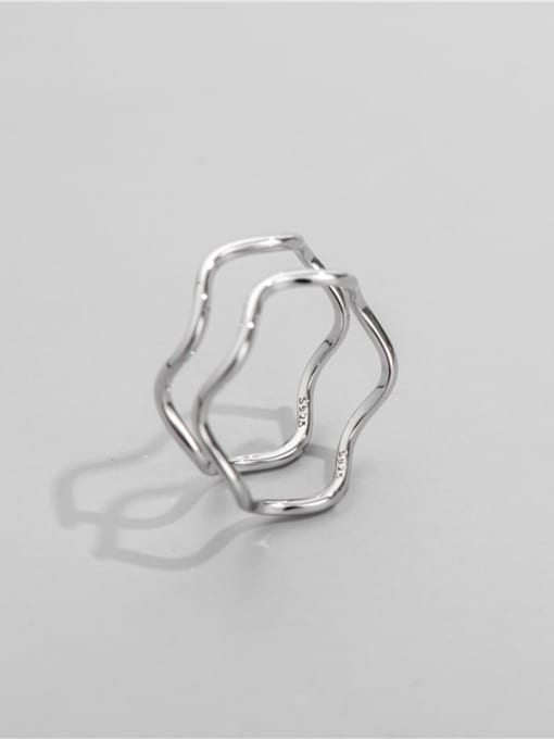 ARTTI 925 Sterling Silver Irregular Minimalist Stackable Ring 0