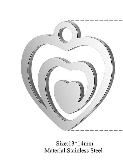 FTime Stainless steel Heart Charm Height : 12.8 mm , Width: 13..8 mm 1