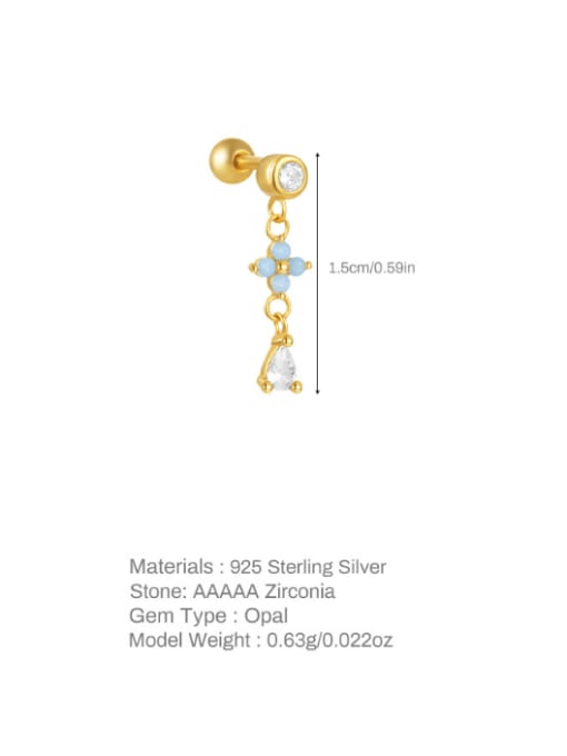 Single Gold 11 925 Sterling Silver Cubic Zirconia Bowknot Dainty Single Earring