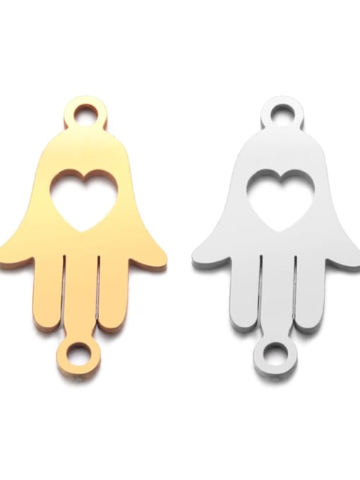 FTime Stainless steel Heart Hand Charm Height : 10 mm , Width: 15.5 mm 0