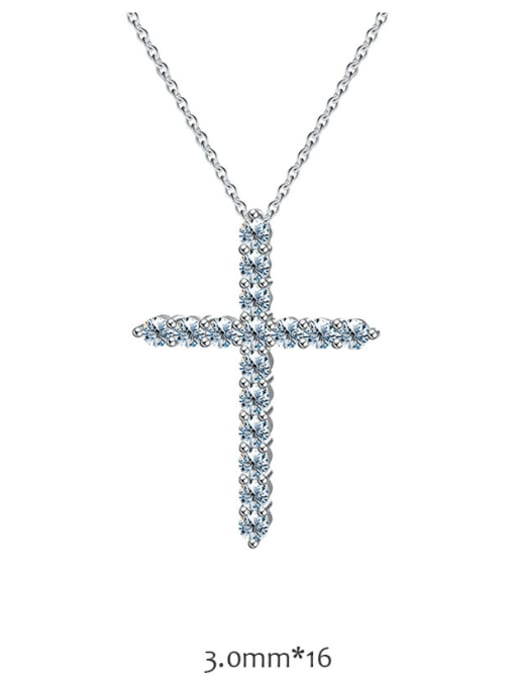 LOLUS 925 Sterling Silver Moissanite Cross Dainty Regligious Necklace 3