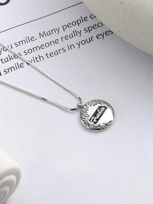 TAIS 925 Sterling Silver Round Trend Necklace 2