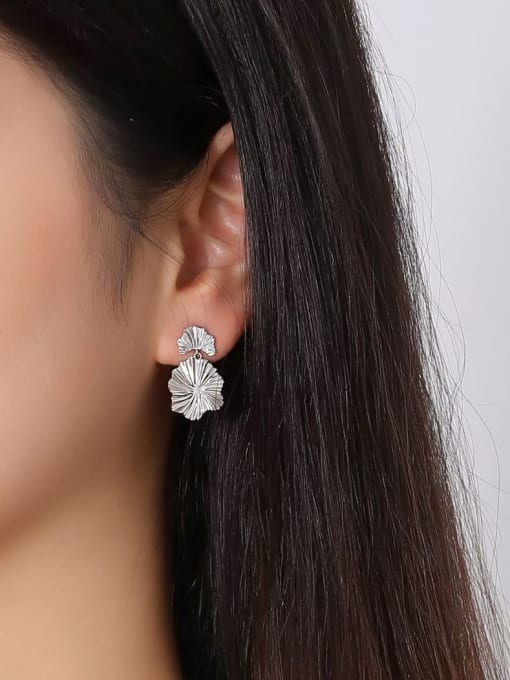 YUANFAN 925 Sterling Silver Flower Minimalist Drop Earring 2