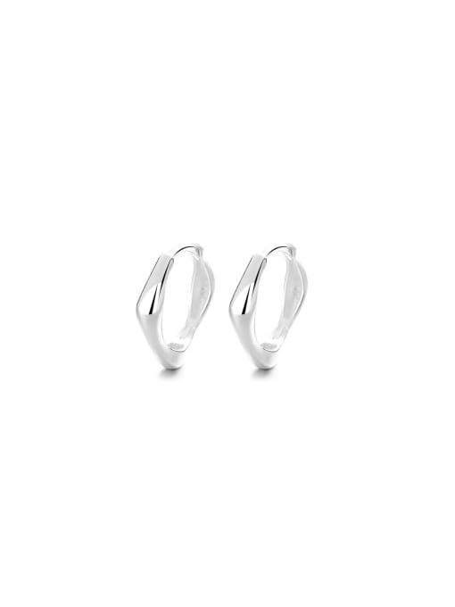 TAIS 925 Sterling Silver Geometric Trend Hoop Earring 0